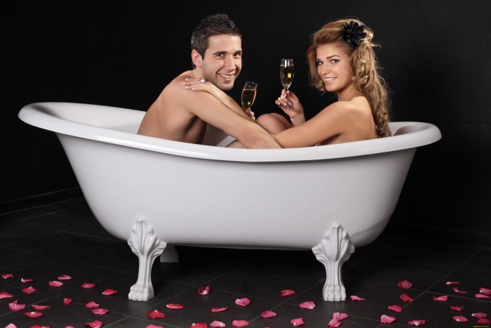 Man and woman in the jacuzzi