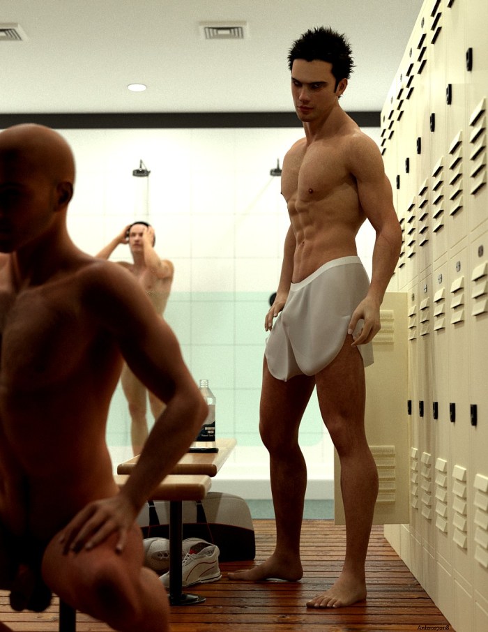 Gay Buff Men Having Sex in the Locker Room