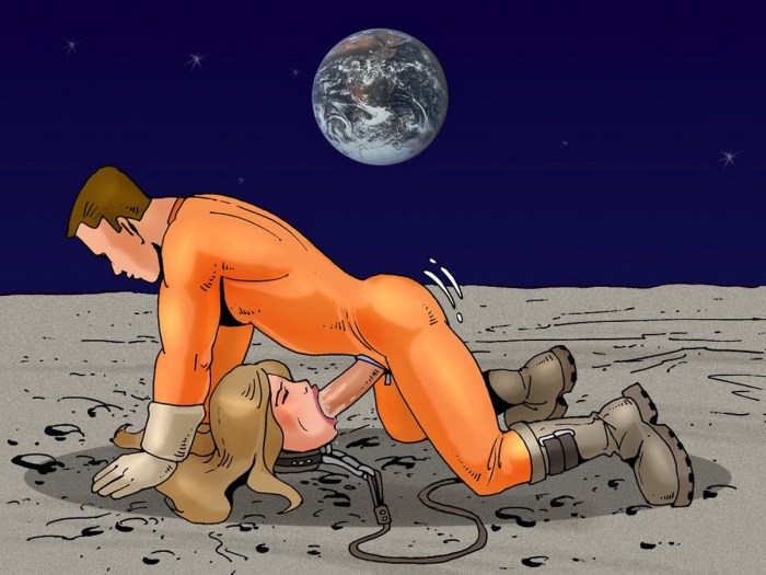 Erotic cartoon about space