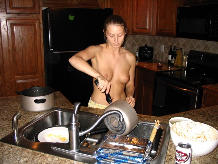 Girls in the kitchen private nude