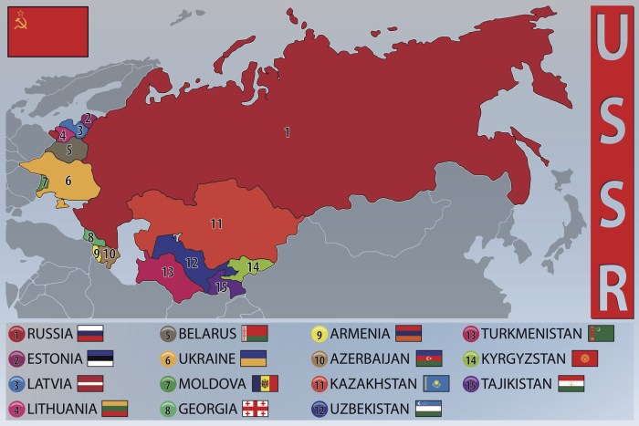 Supply map of the regions of the USSR