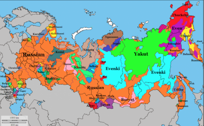 A map of the subjects of the USSR