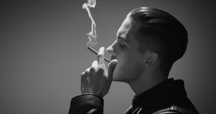 G EAZY with a cigarette
