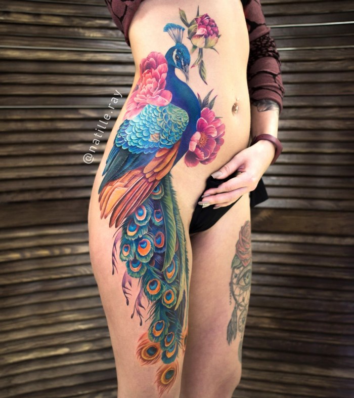 Bird on a branch in the style of mandala