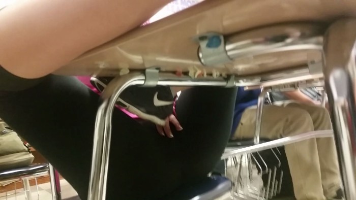 Dangling under the desk