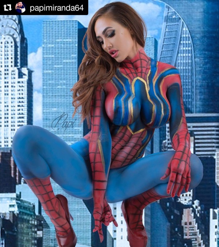 Painted men and women naked