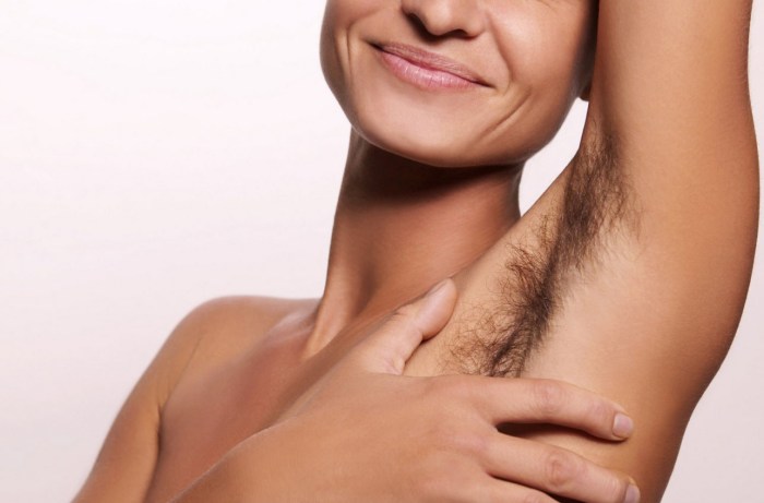 Long hair in armpits