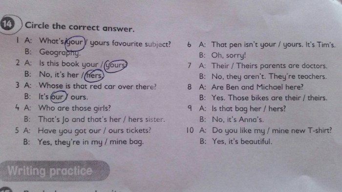 Verification work in English Grade 5 We Are Friends