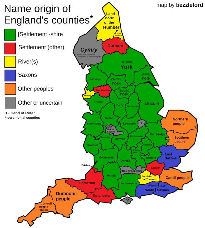 Counties of England Map