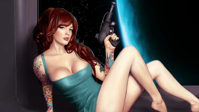 Drawn girls 3d graphics