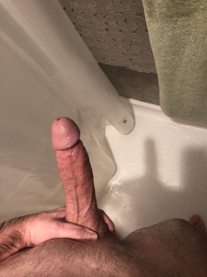 Huge penis in the bathroom