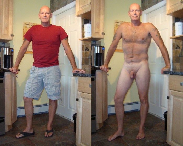 Dressed and striped men