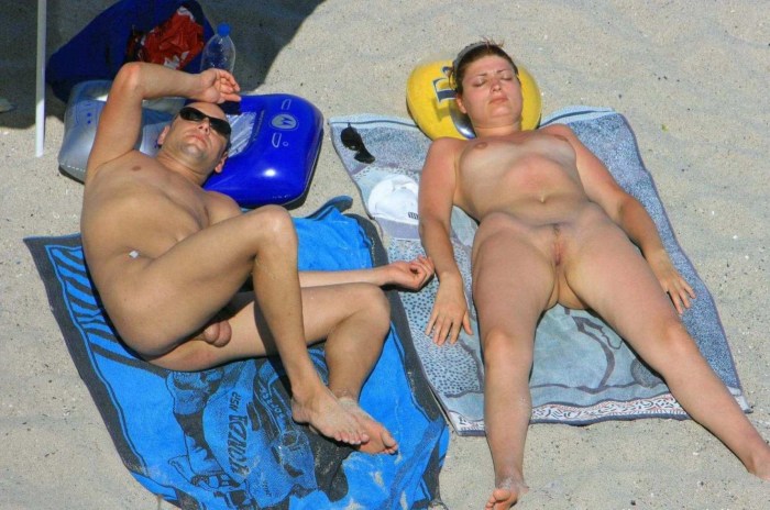 Naked adult women on the beach