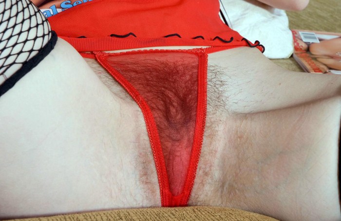 Hairy pussy in panties