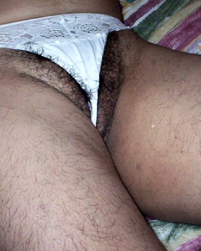 In Silk Panties Hairy View on the side gasket