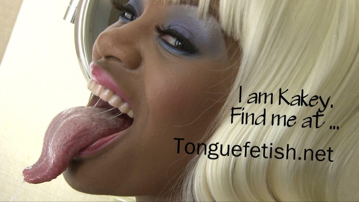 Long tongue in a girl and a dick