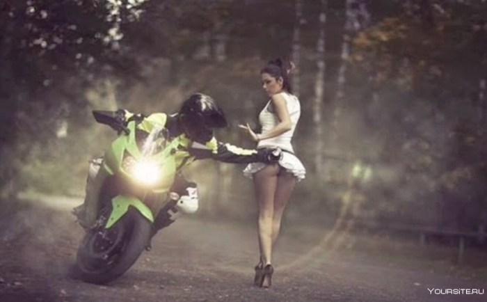 Ballerina on a motorcycle