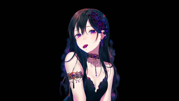 Anime on a black background