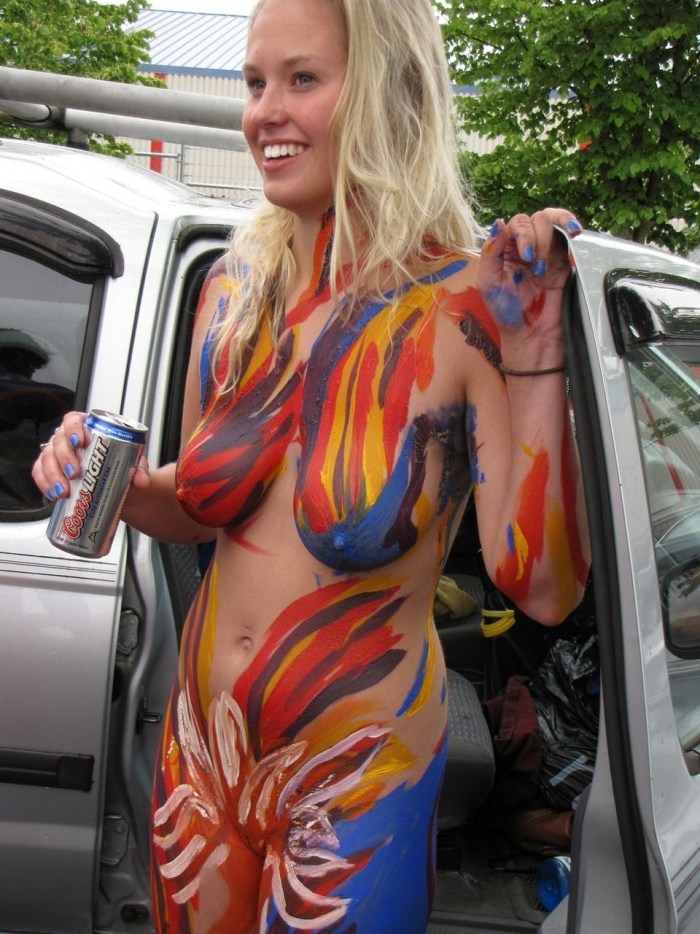 Big boobs body art