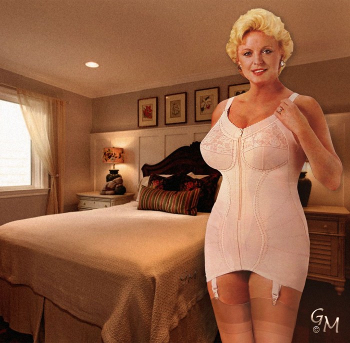 Mature in vintage underwear