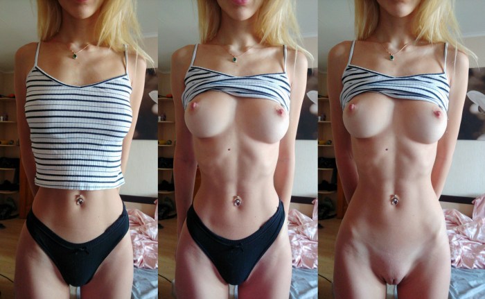 Girl dressed and undressed