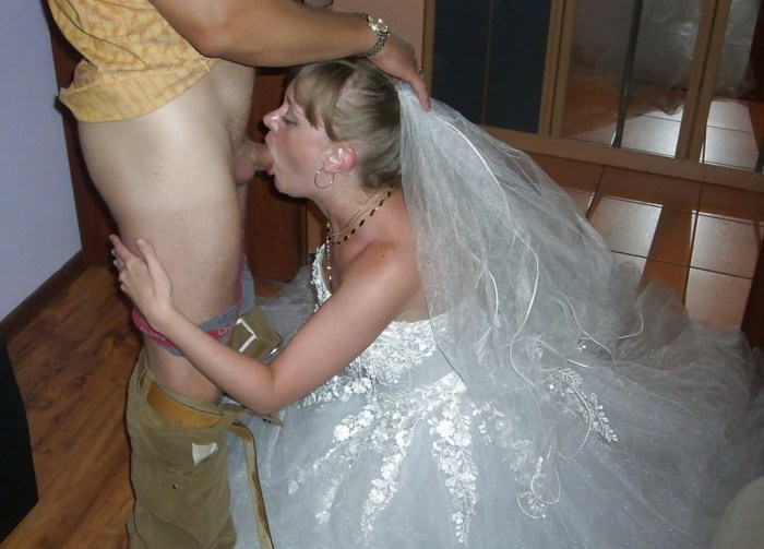 Drunk brides without panties