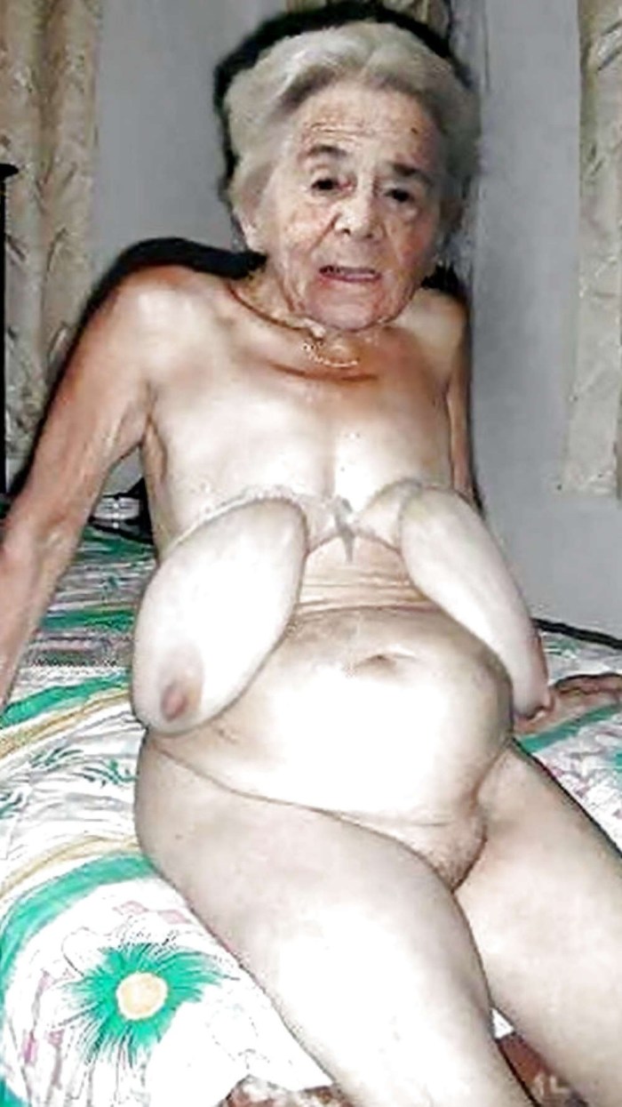 Naked elderly old women