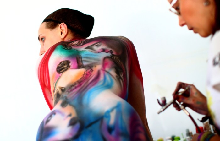 Body art women below the belt