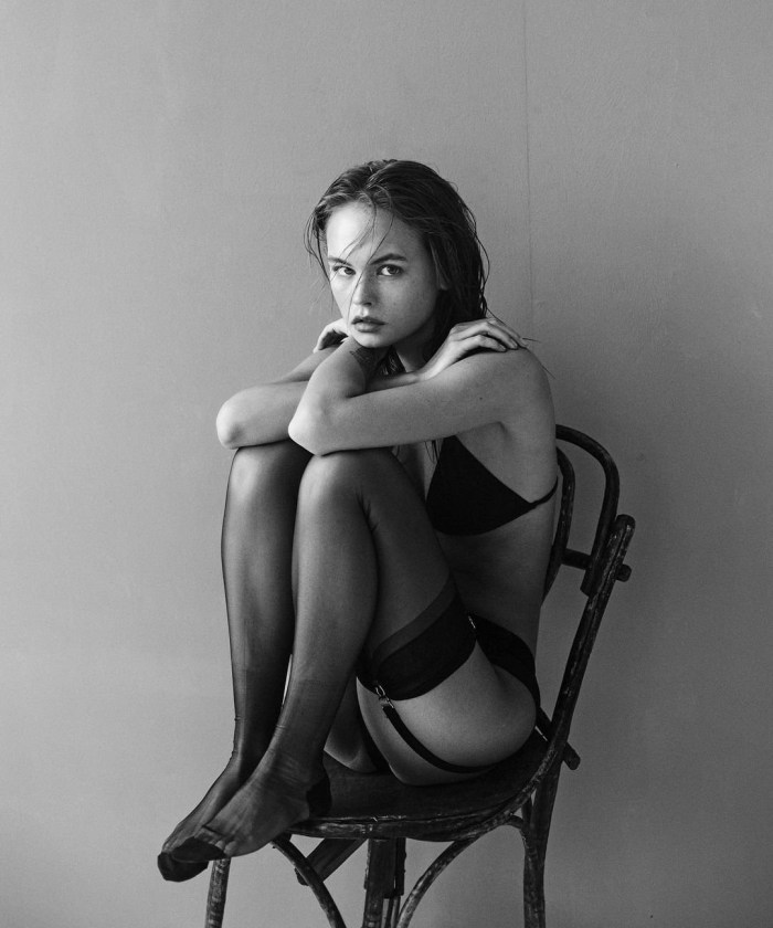 Happy girl at sunset