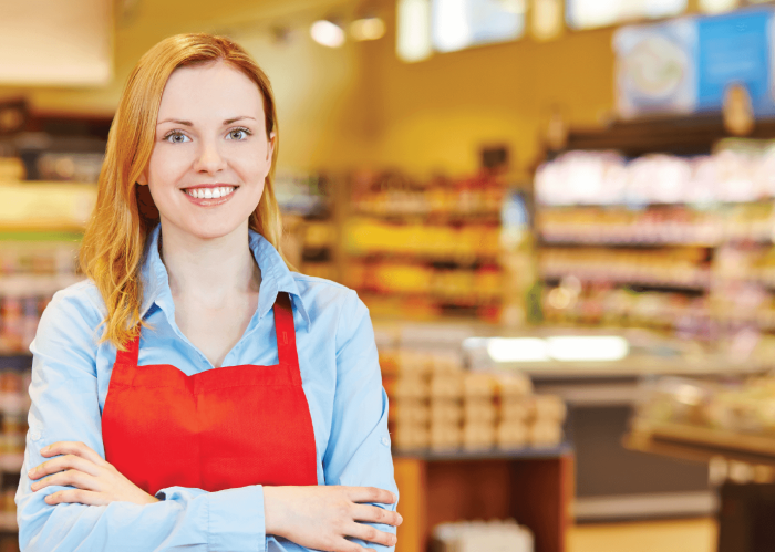Naked milf in a supermarket
