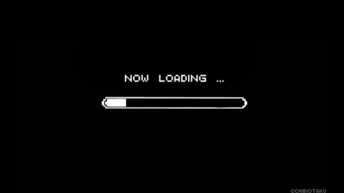 Loading on a black background