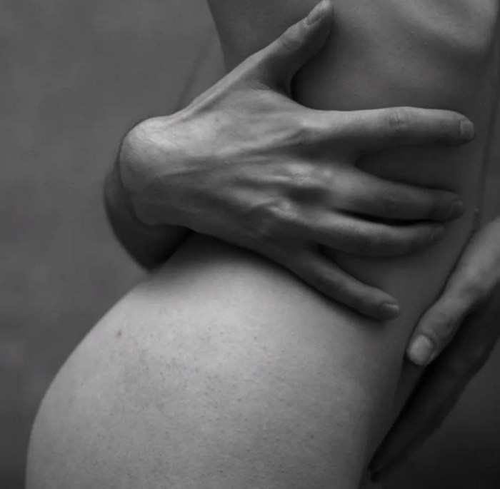 Male hand and female body