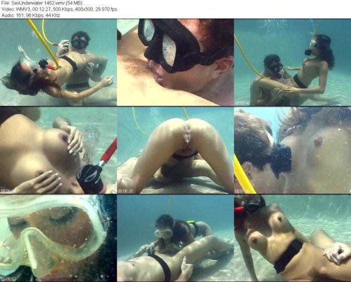 Naked man underwater