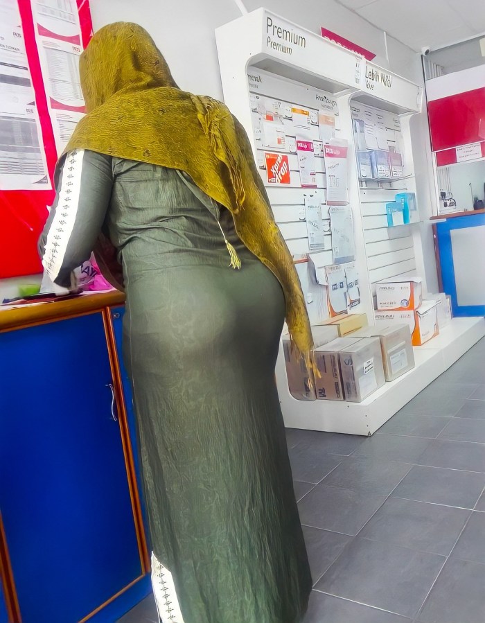 He leaned in a hijab