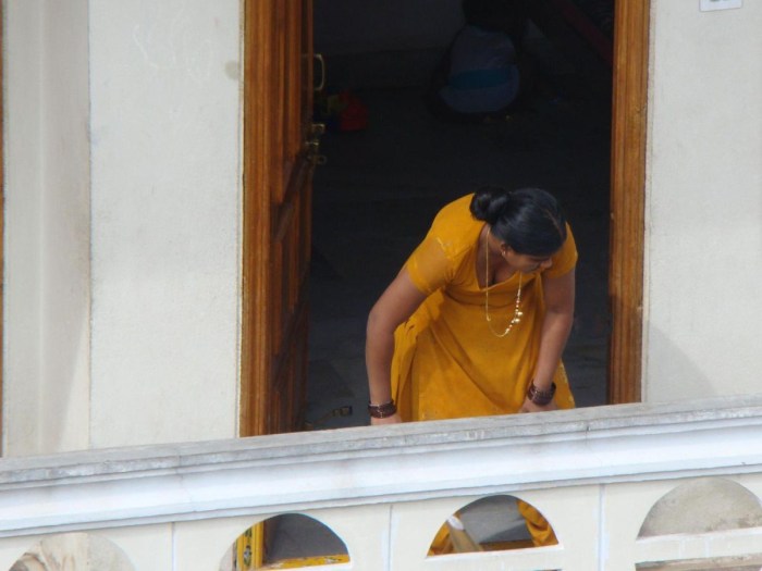 Peeping outside the windows