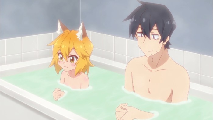 Anime Sanko San in the bathroom