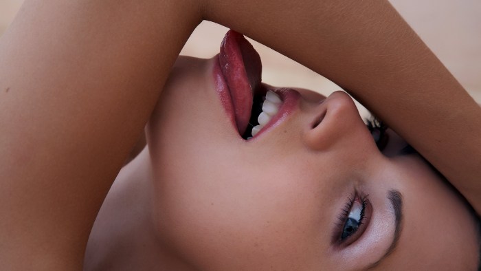 Girl's delicate lips