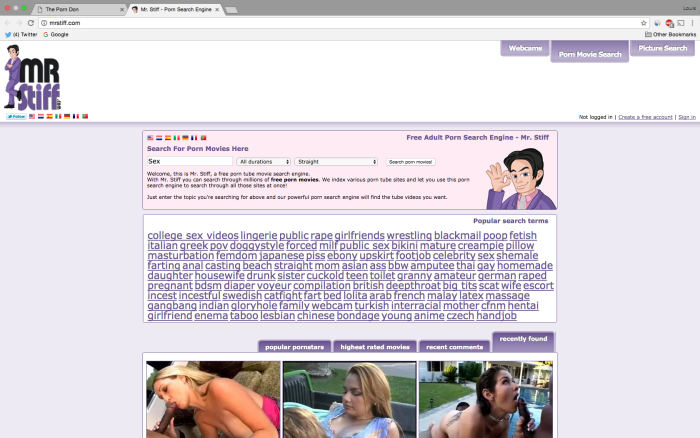 List of pornographic sites