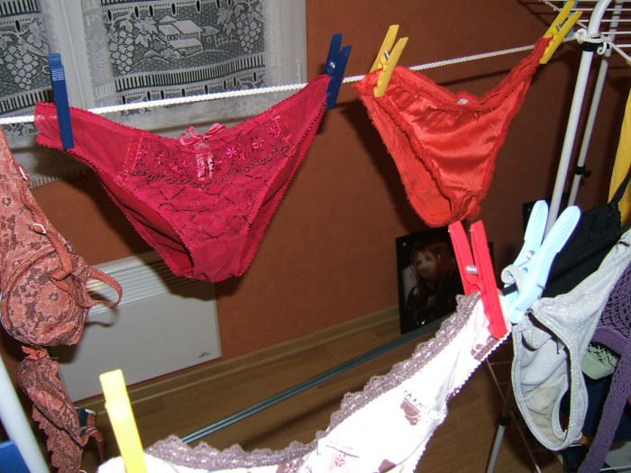 Panties on a linen rope