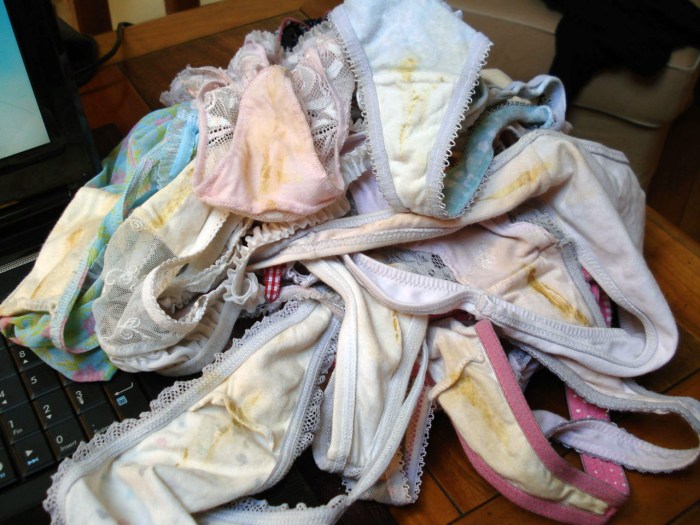 Panties in a basket with dirty laundry