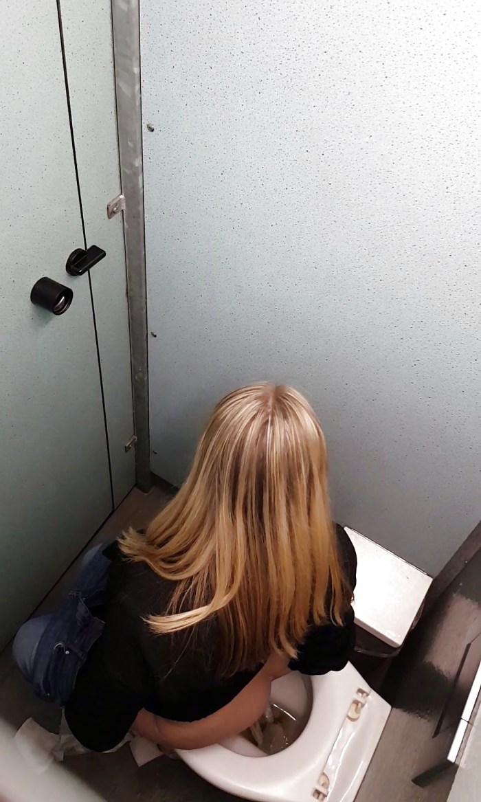 Naked students in the toilet