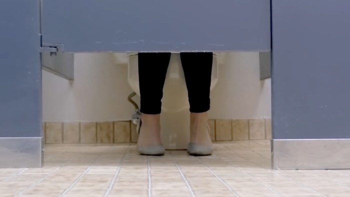 Masturbation of a girl in the toilet