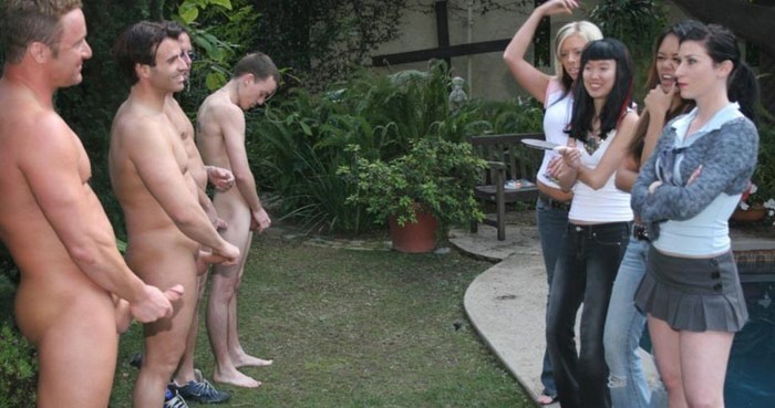 Naked men dressed women