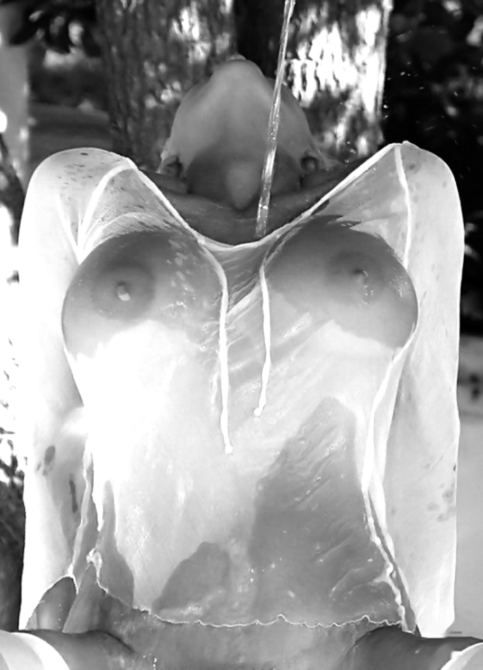 Mature busty in a wet T -shirt