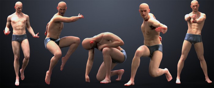 Man in different poses