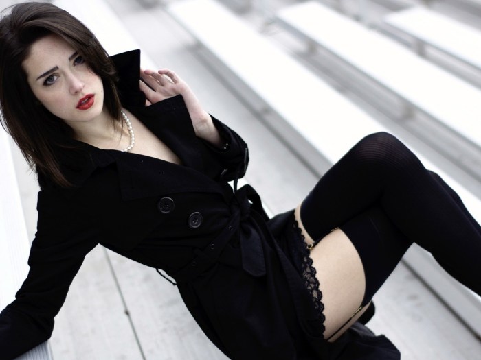 Demi Rose in an evening dress