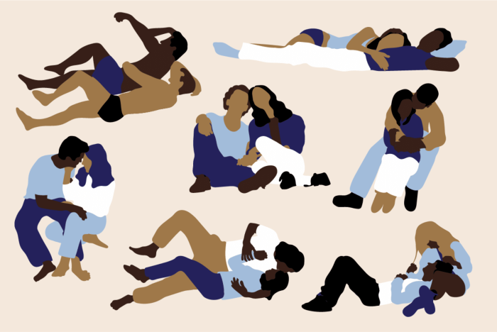 Positions of lovers for drawing