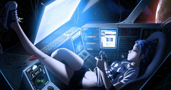 Girl on a spaceship