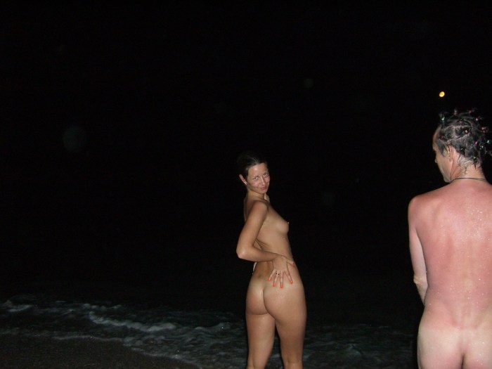Night bathing naked