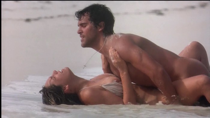 Erotic caresses on the beach